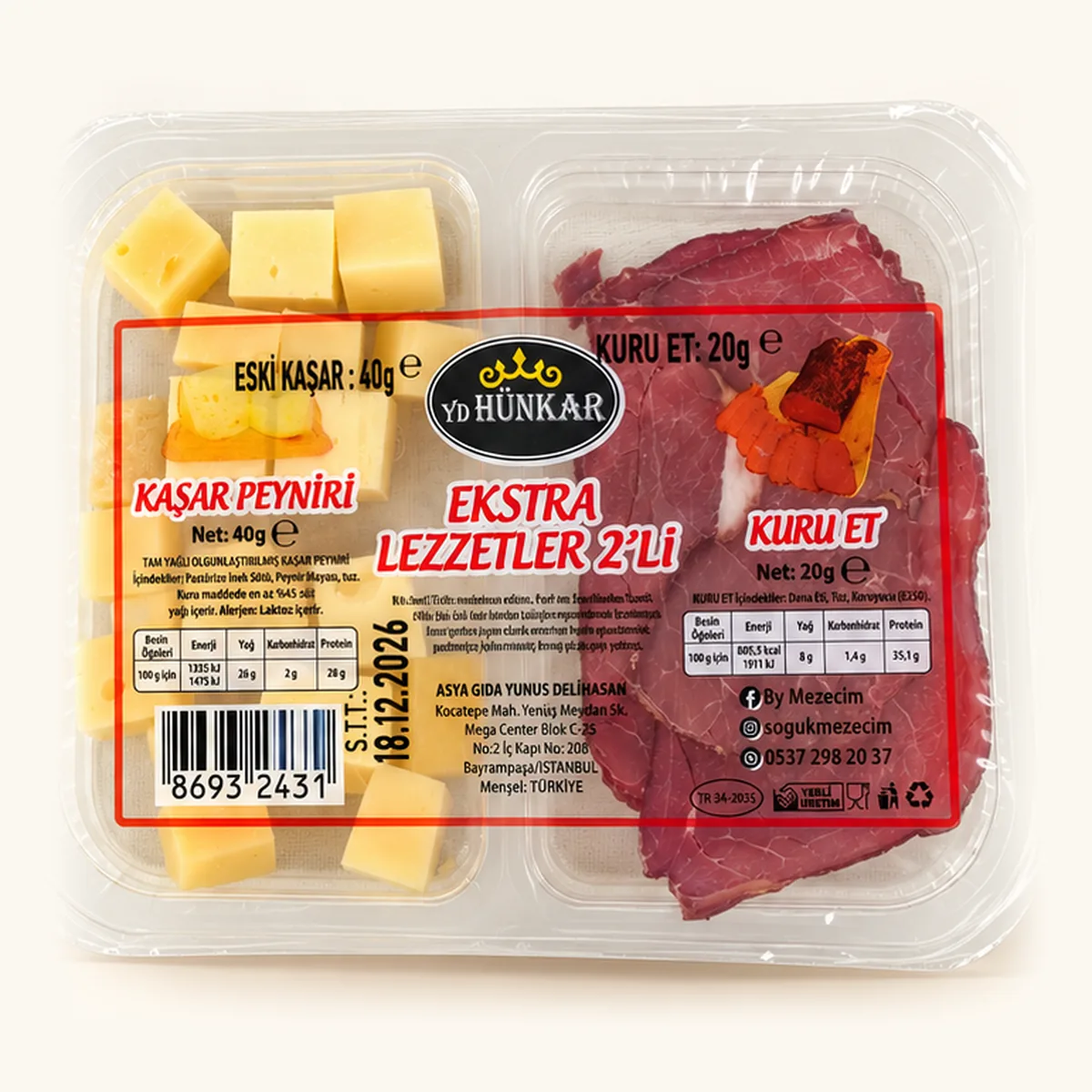 Kaşar Peyniri & Kuru Et ambalajı